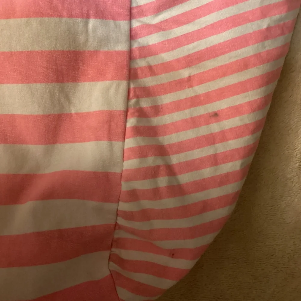 🌞 VICTORIA’S SECRET Pink and White striped REVERSIBLE Bag Tote Hobo Purse